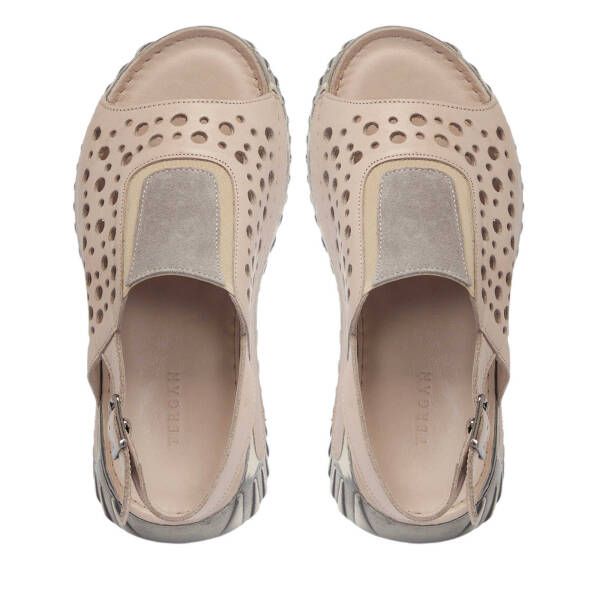 Bej Hakiki Deri Kadın Sandalet - K25Y1SN67929-Q5Q - 5