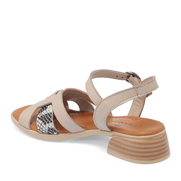 Bej Hakiki Deri Kadın Sandalet - K25Y1SN67932-Q5Q - 3