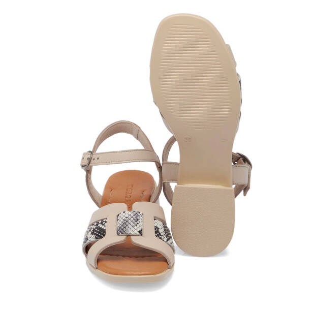 Bej Hakiki Deri Kadın Sandalet - K25Y1SN67932-Q5Q - 4