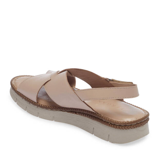 Bej Hakiki Deri Kadın Sandalet - K25Y1SN67951-Q5Q - 3