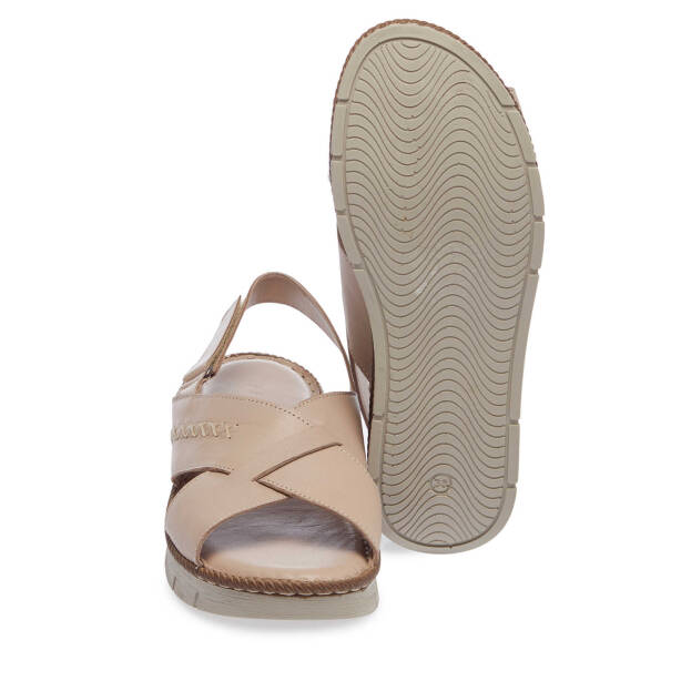 Bej Hakiki Deri Kadın Sandalet - K25Y1SN67951-Q5Q - 4