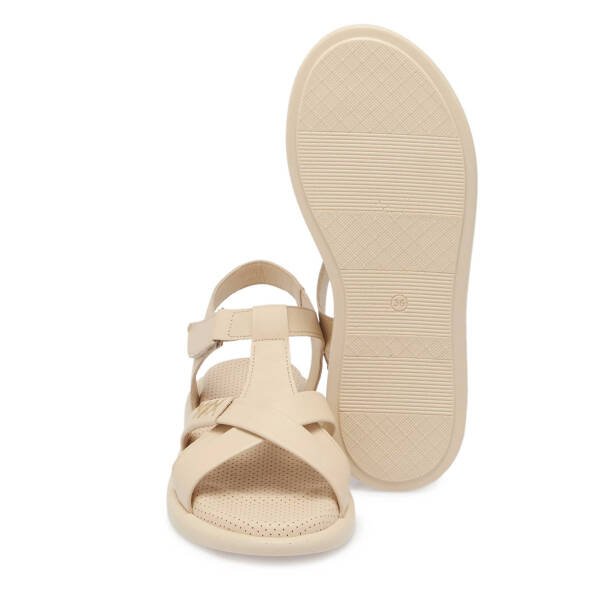 Bej Hakiki Deri Kadın Sandalet - K25Y1SN67974-A25 - 4