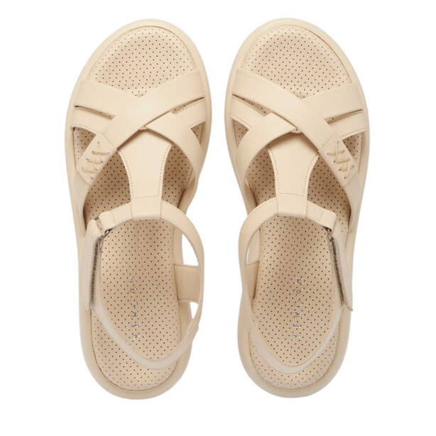 Bej Hakiki Deri Kadın Sandalet - K25Y1SN67974-A25 - 5