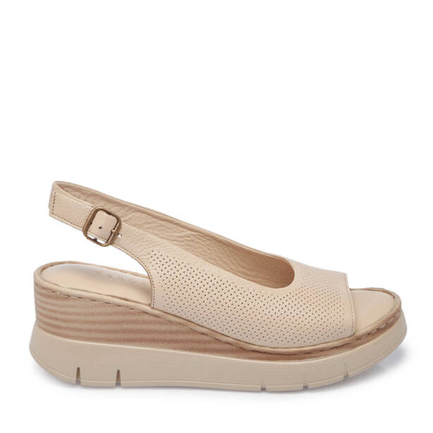 Bej Hakiki Deri Kadın Sandalet - K25Y1SN67981-A25 