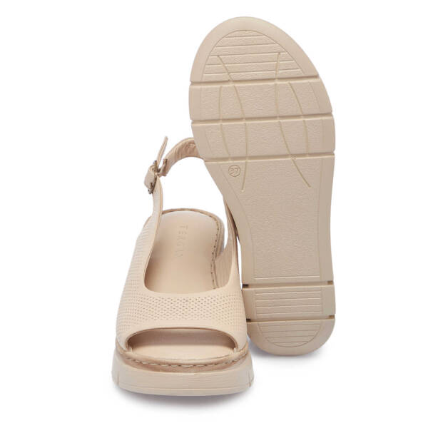 Bej Hakiki Deri Kadın Sandalet - K25Y1SN67981-A25 - 4