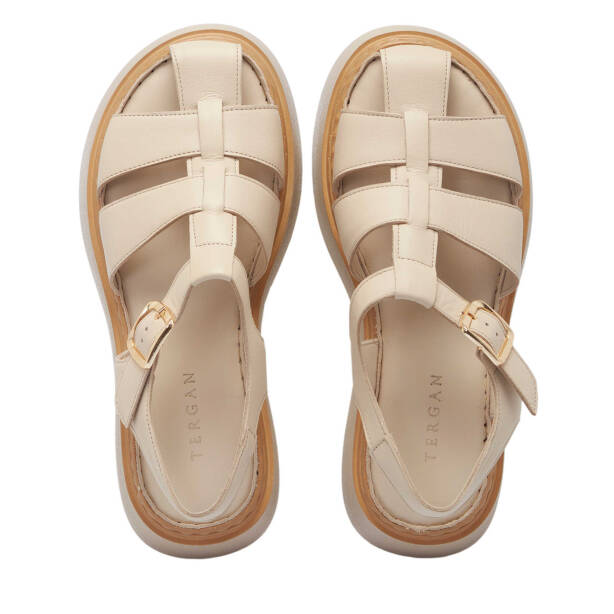 Bej Hakiki Deri Kadın Sandalet - K25Y1SN67983-A59 - 5