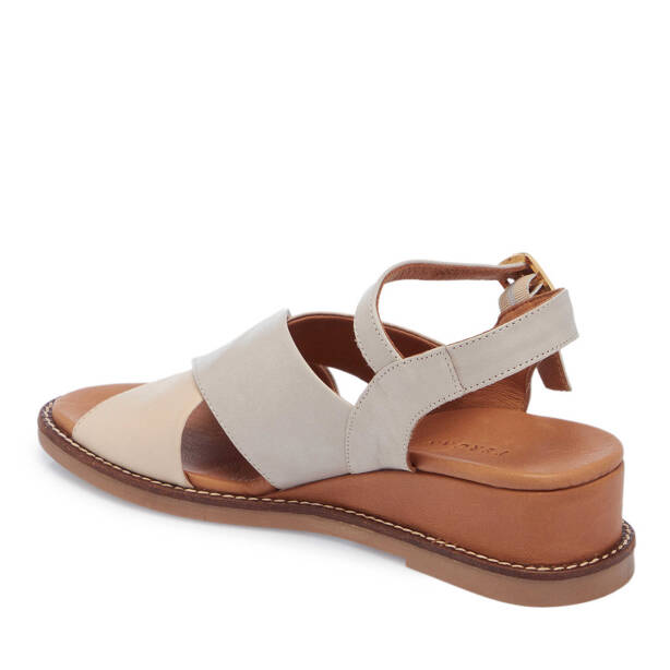 Bej Hakiki Deri Kadın Sandalet - K25Y1SN68056-A25 - 3