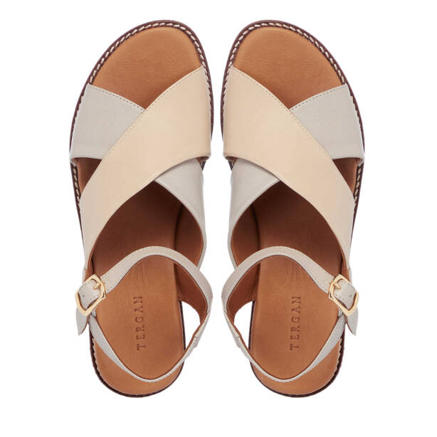 Bej Hakiki Deri Kadın Sandalet - K25Y1SN68056-A25 - 5