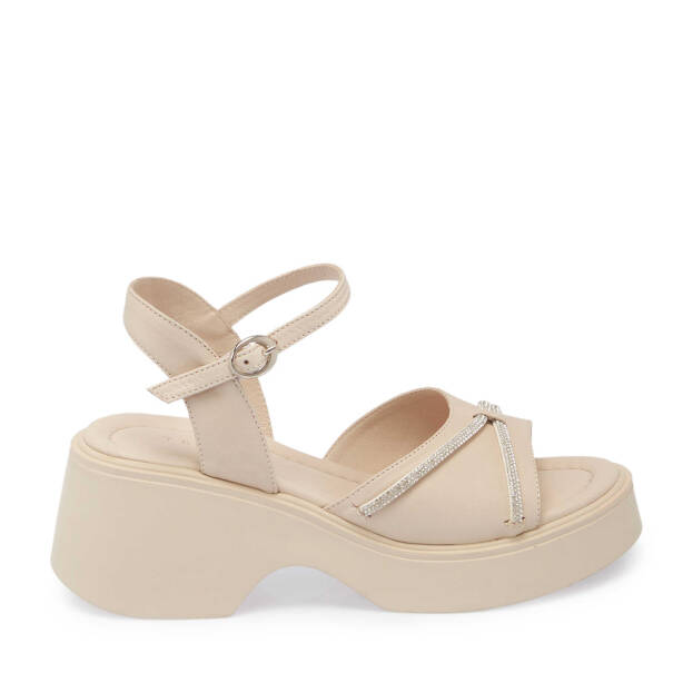 Bej Hakiki Deri Kadın Sandalet - K25Y1SN68057-A25 