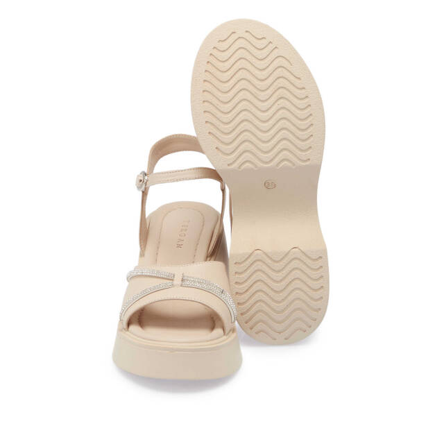 Bej Hakiki Deri Kadın Sandalet - K25Y1SN68057-A25 - 4