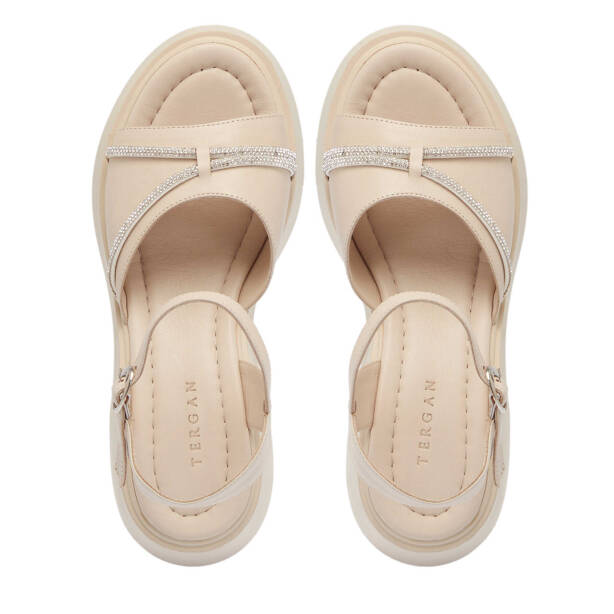 Bej Hakiki Deri Kadın Sandalet - K25Y1SN68057-A25 - 5