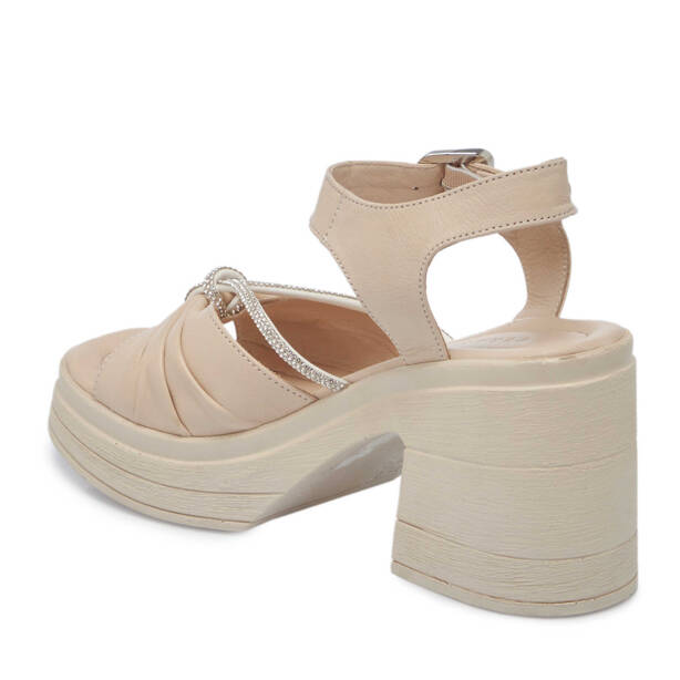 Bej Hakiki Deri Kadın Sandalet - K25Y1SN68058-A25 - 3