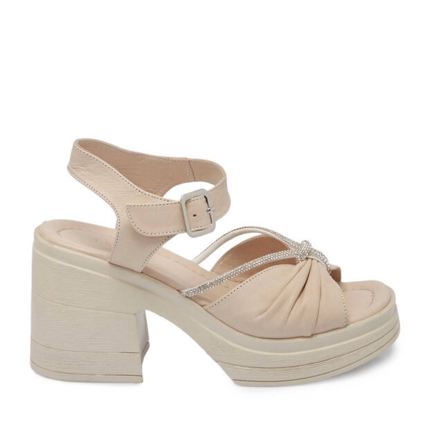 Bej Hakiki Deri Kadın Sandalet - K25Y1SN68058-A25 