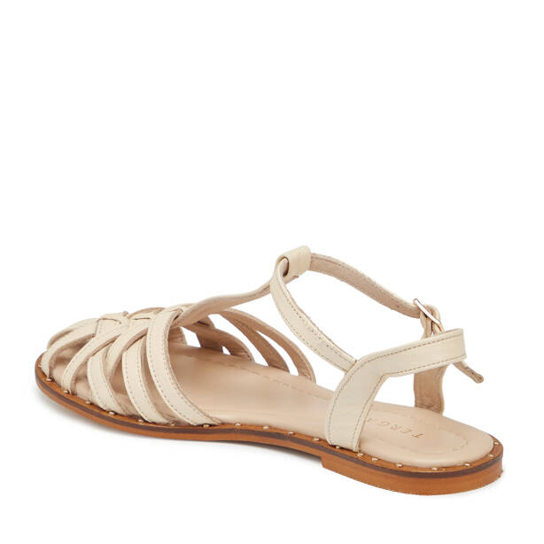 Bej Hakiki Deri Kadın Sandalet - K25Y1SN68076-A25 - 3