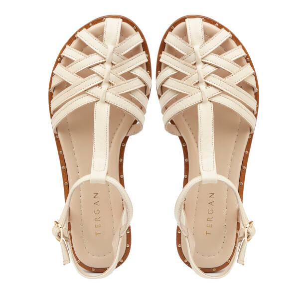 Bej Hakiki Deri Kadın Sandalet - K25Y1SN68076-A25 - 5