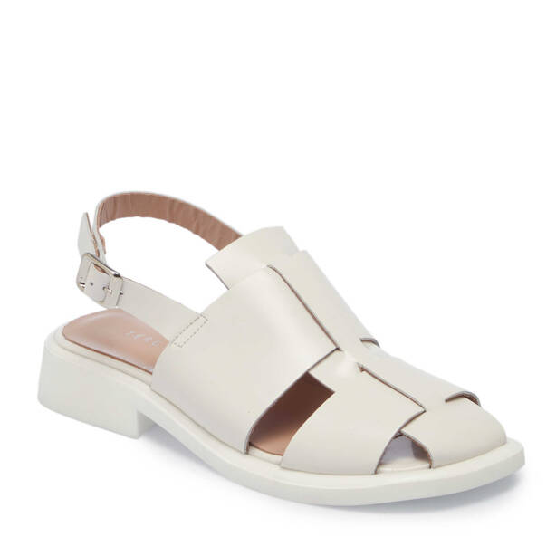 Bej Deri Kadın Sandalet - K25Y1SN68095-U7Q - Tergan