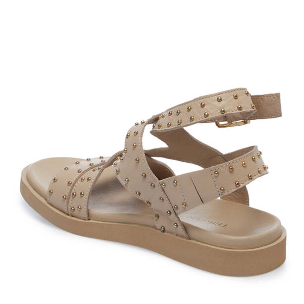 Bej Deri Kadın Sandalet - K25Y1SN68114-A25 - Tergan