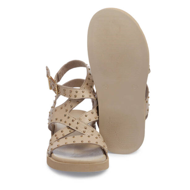 Bej Deri Kadın Sandalet - K25Y1SN68114-A25 - Tergan