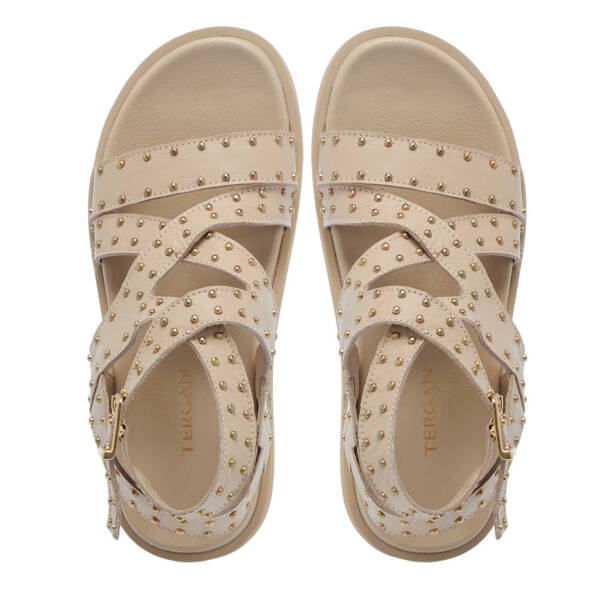 Bej Deri Kadın Sandalet - K25Y1SN68114-A25 - Tergan