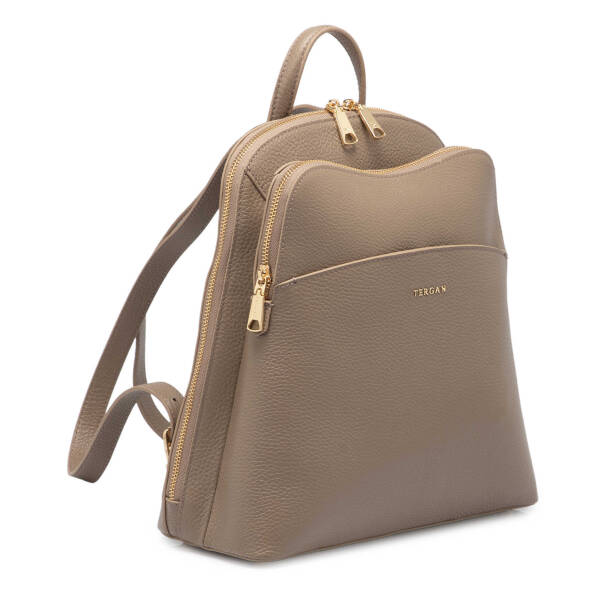 Bej Hakiki Deri Kadın Sırt Çantası - S1SR00079802-S95 - 2