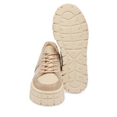  Bej Deri Kadın Sneaker - K23S1AY67031-A25 - 4