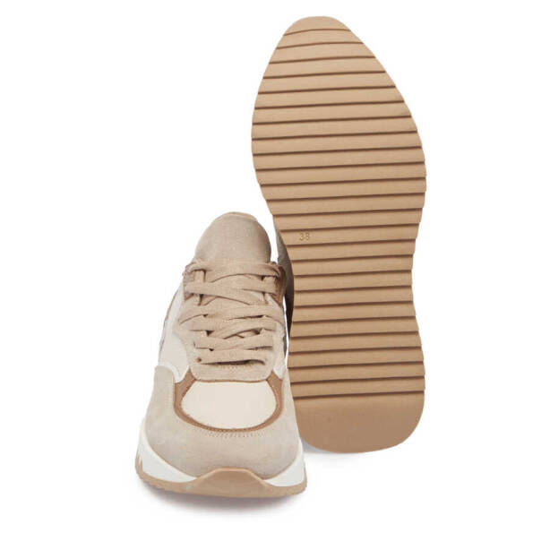 Bej Hakiki Deri Kadın Sneaker - K24I1AY67135-B79 - 4