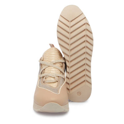  Bej Deri Kadın Sneaker - K24I1AY67195-A25 - 4