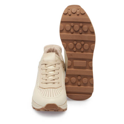 Bej Deri Kadın Sneaker - K24I1AY67296-A25 - 4