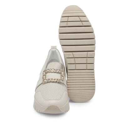  Bej Deri Kadın Sneaker - K24I1AY67316-A25 - 4