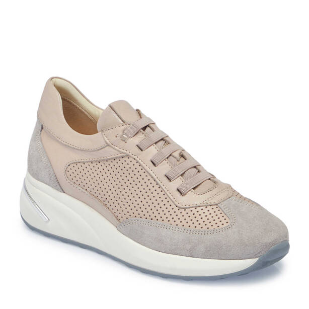 Bej Hakiki Deri Kadın Sneaker - K25I1AY67940-Q5Q - 2