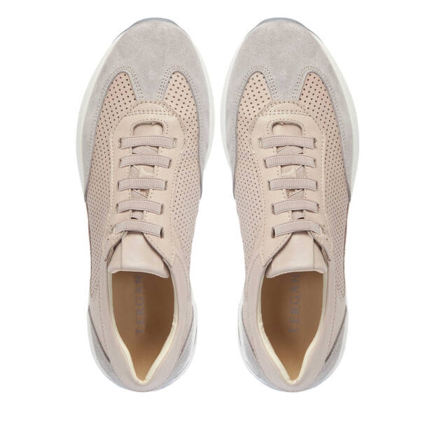 Bej Hakiki Deri Kadın Sneaker - K25I1AY67940-Q5Q - 5