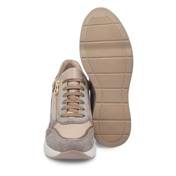 Bej Hakiki Deri Kadın Sneaker - K25I1AY67943-Q5Q - 4