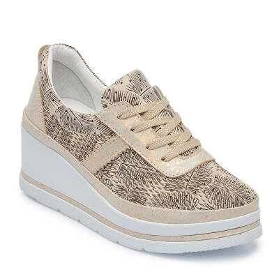 Bej Deri Kadın Sneaker - K25I1AY67950-U6W - 1