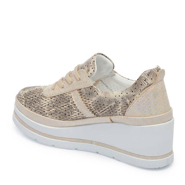 Bej Hakiki Deri Kadın Sneaker - K25I1AY67950-U6W - 3