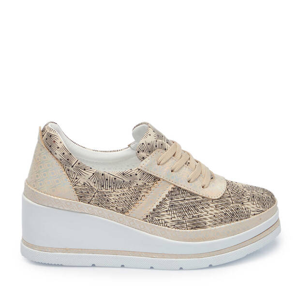 Bej Hakiki Deri Kadın Sneaker - K25I1AY67950-U6W - 1