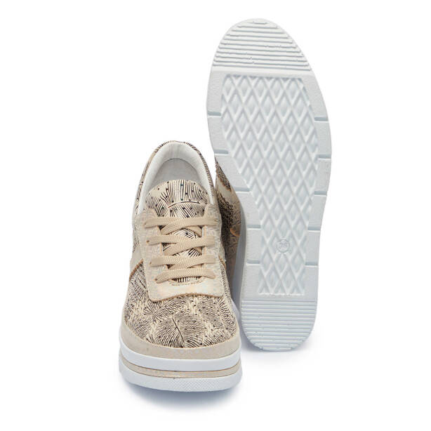 Bej Hakiki Deri Kadın Sneaker - K25I1AY67950-U6W - 4