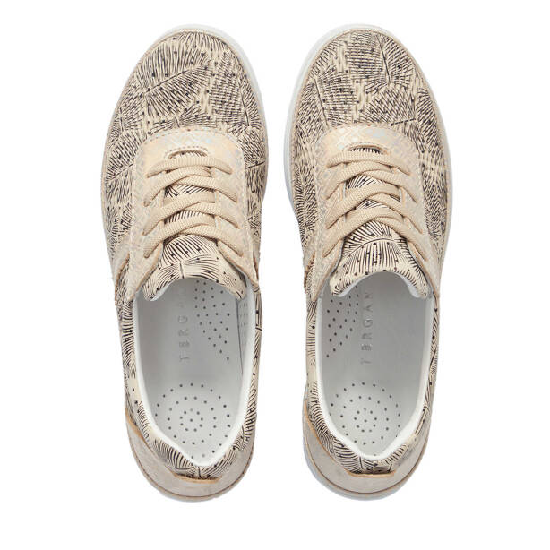 Bej Hakiki Deri Kadın Sneaker - K25I1AY67950-U6W - 5