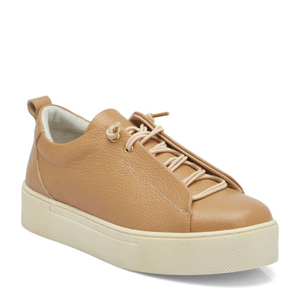 Bej Hakiki Deri Kadın Sneaker - K25S1AY68142-T8Z - 2