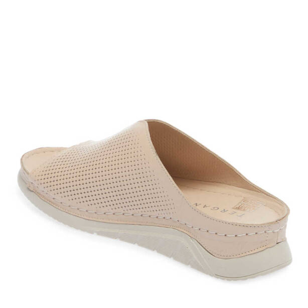 Bej Deri Kadın Terlik - K24Y1TR67088-A25 - 2