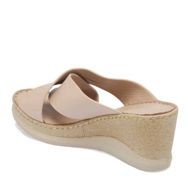 Bej Hakiki Deri Kadın Terlik - K24Y1TR67148-Q5Q - 2
