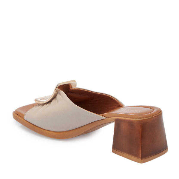 Bej Hakiki Deri Kadın Terlik - K25Y1TR67757-A59 - 3