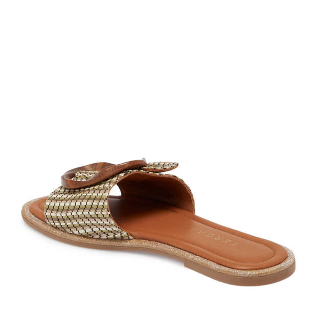 Bej Deri Kadın Terlik - K25Y1TR67858-A25 - Tergan