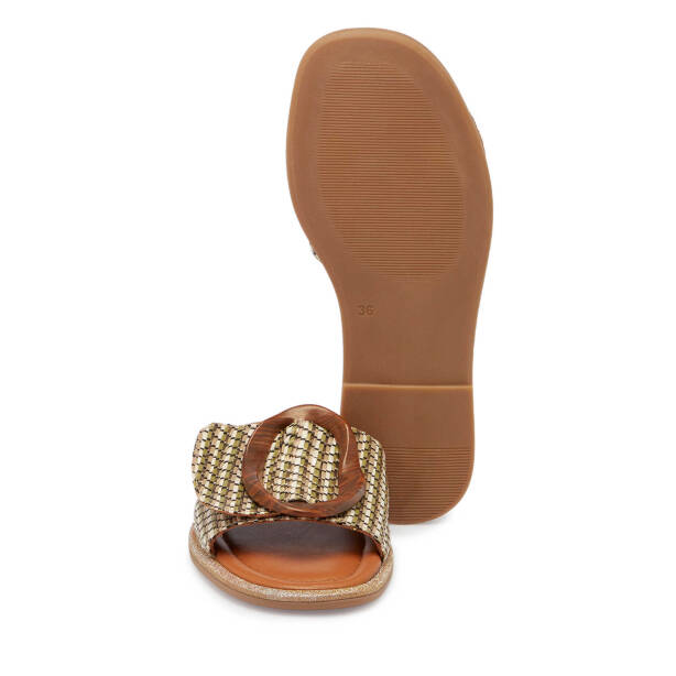 Bej Deri Kadın Terlik - K25Y1TR67858-A25 - Tergan