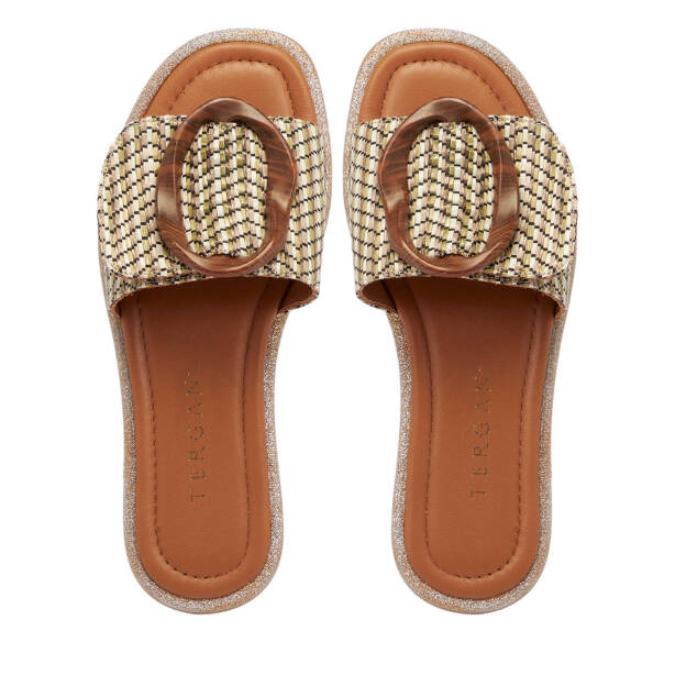 Bej Deri Kadın Terlik - K25Y1TR67858-A25 - Tergan