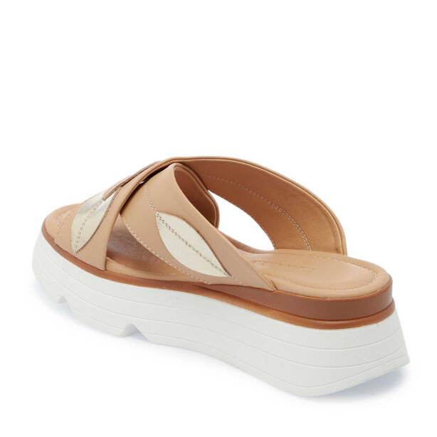 Bej Hakiki Deri Kadın Terlik - K25Y1TR67880-A25 - 3