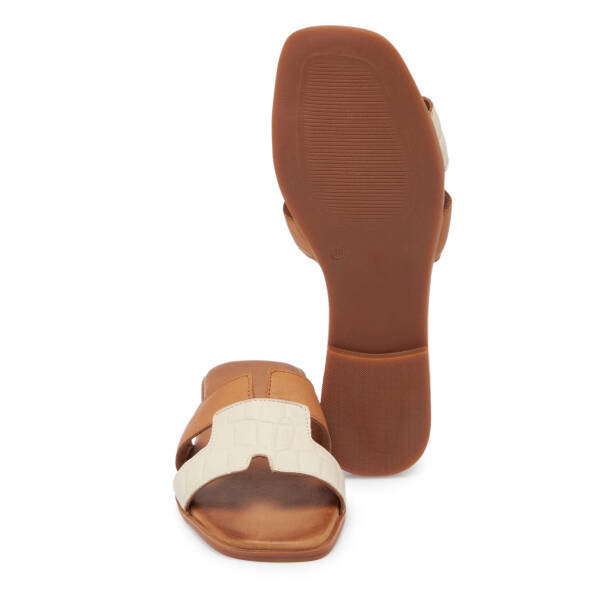 Bej Hakiki Deri Kadın Terlik - K25Y1TR67887-S5Y - 4