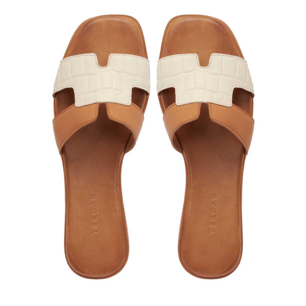 Bej Hakiki Deri Kadın Terlik - K25Y1TR67887-S5Y - 5