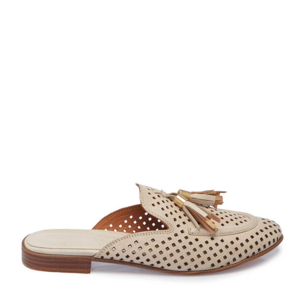 Bej Hakiki Deri Kadın Terlik - K25Y1TR67888-S5Y 