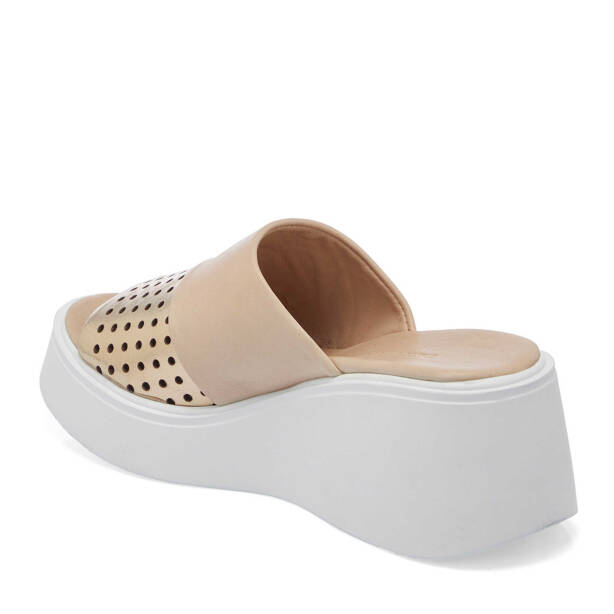 Bej Hakiki Deri Kadın Terlik - K25Y1TR67891-U6S - 3