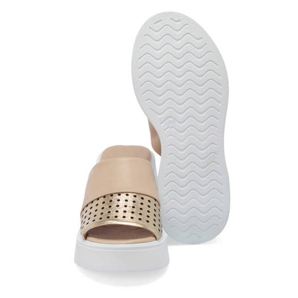 Bej Hakiki Deri Kadın Terlik - K25Y1TR67891-U6S - 4